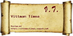 Vittman Tímea névjegykártya